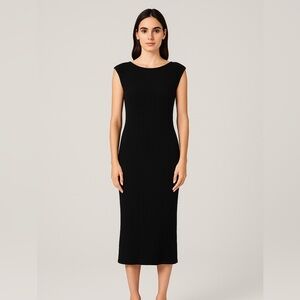 Vintage Hearts USA Black Ribbed Scoop Back Bodycon Dress Size 7